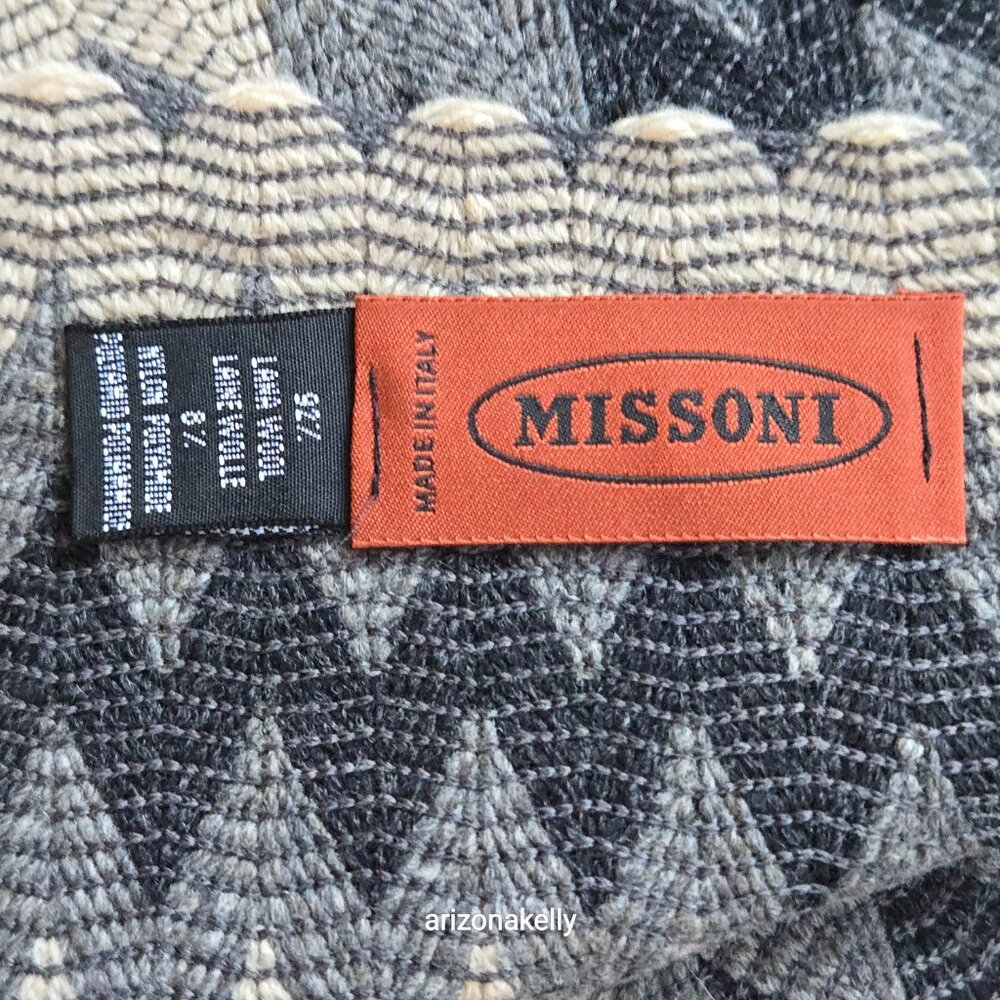 Missoni WOOL grey zig zag scarf - Picture 11 of 15
